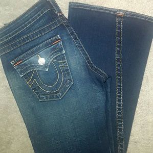 True Religion Joey Dark Wash Twisted Seam Size 28
